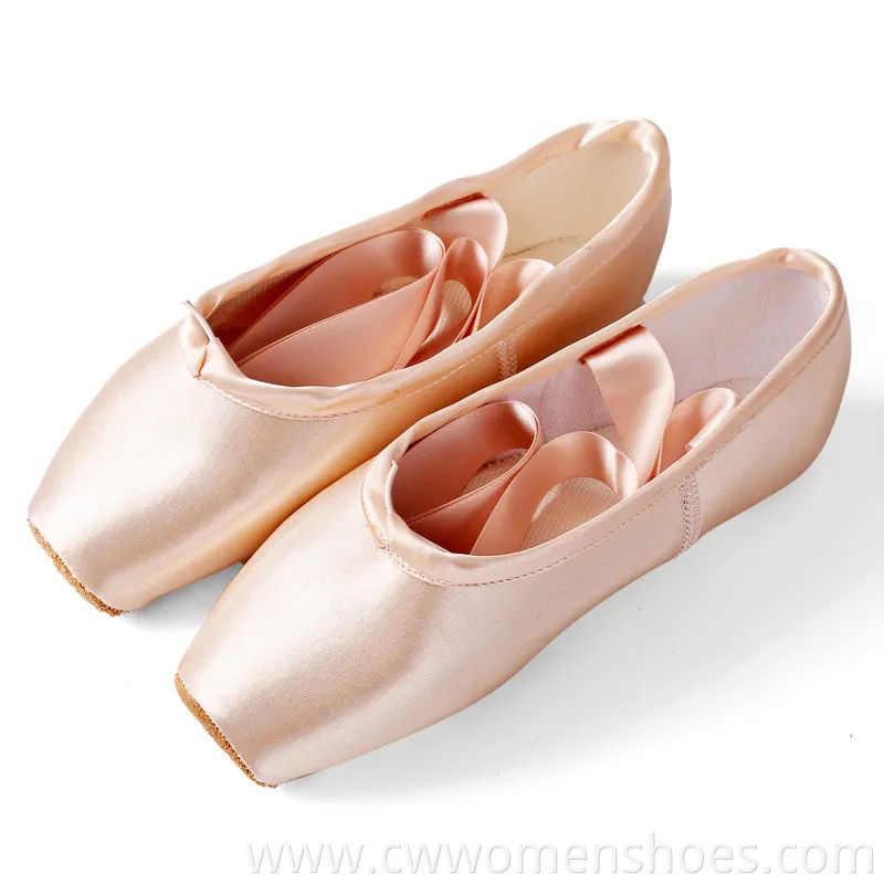 Wholesale High Quality Professional Girls Satin Pink Ballet Dance Pointe Shoes